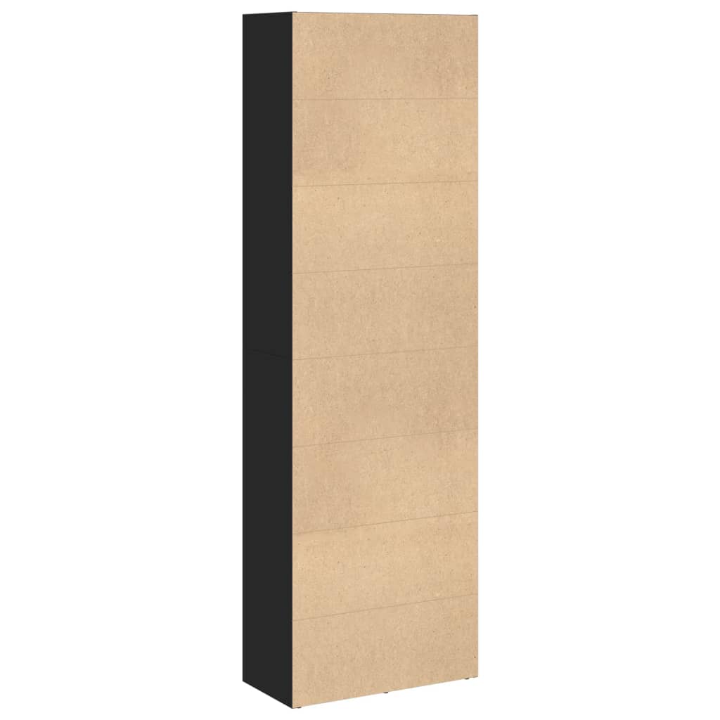 Libreria Nera 60x30x189 cm in Legno Multistrato