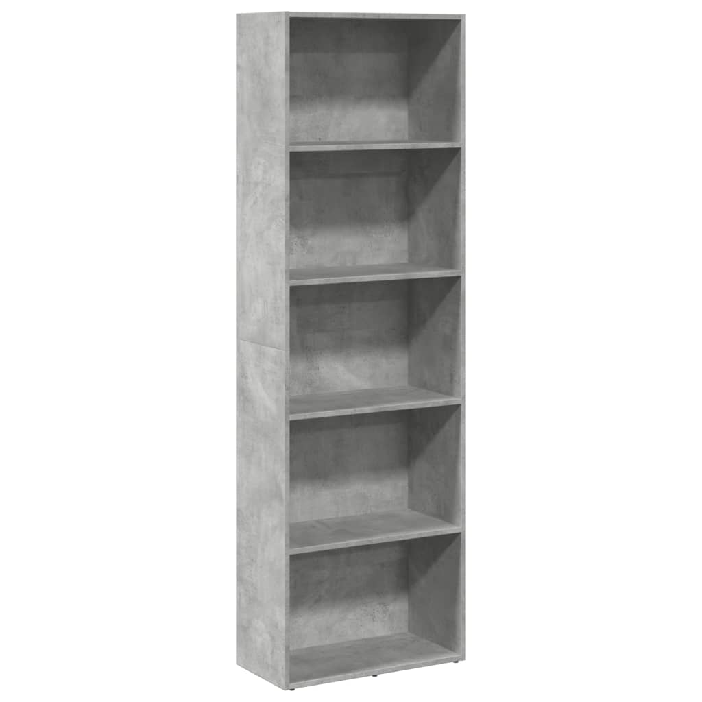 Libreria Grigio Cemento 60x30x189 cm in Legno Multistrato