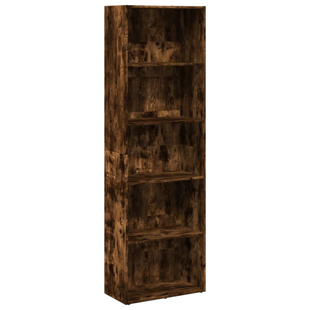 Libreria Rovere Fumo 60x30x189 cm in Legno Multistrato