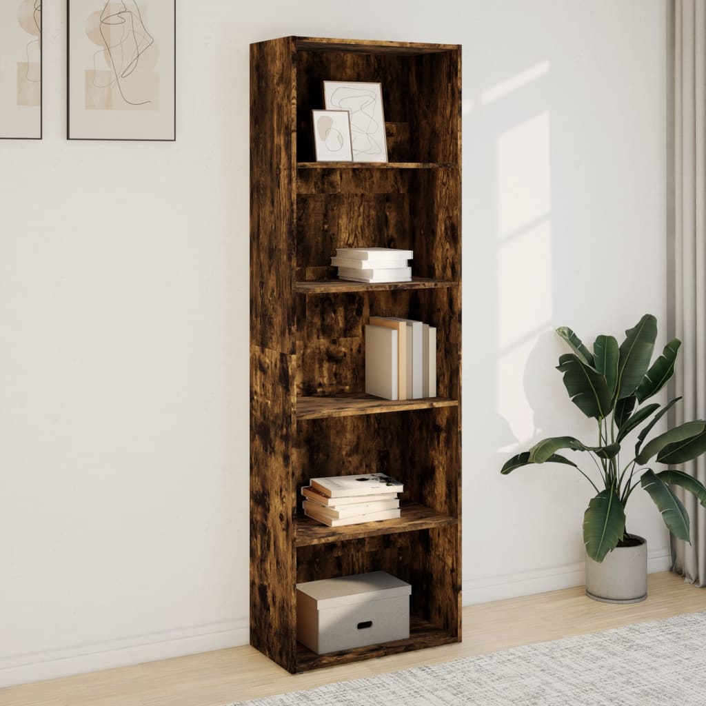 Libreria Rovere Fumo 60x30x189 cm in Legno Multistrato