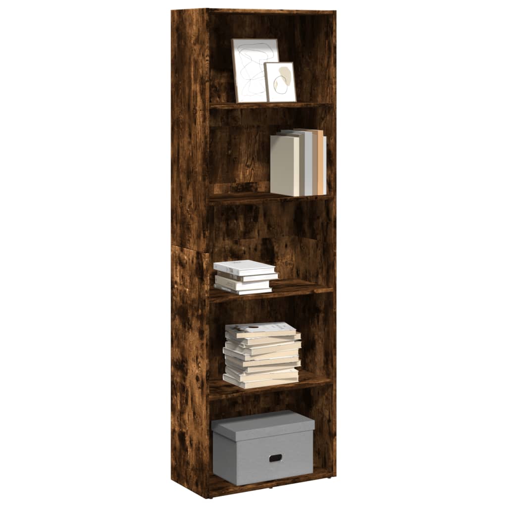 Libreria Rovere Fumo 60x30x189 cm in Legno Multistrato