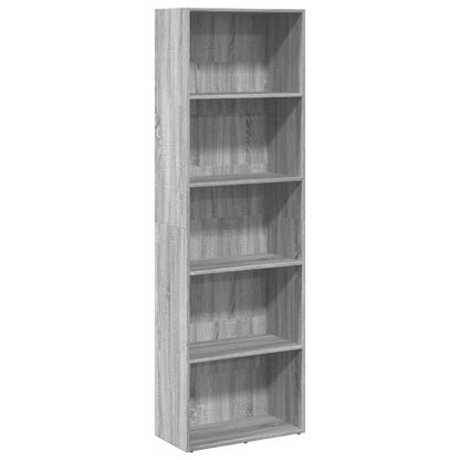 Libreria Grigio Sonoma 60x30x189 cm in Legno Multistrato