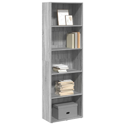 Libreria Grigio Sonoma 60x30x189 cm in Legno Multistrato