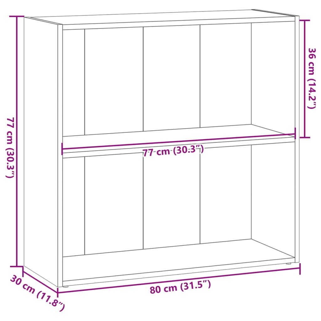 Libreria Rovere Fumo 80x30x77 cm in Legno Multistrato