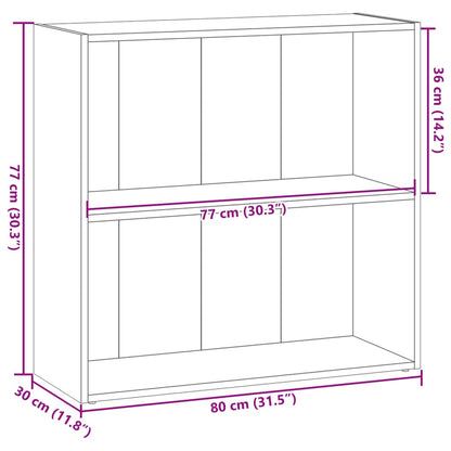 Libreria Grigio Sonoma 80x30x77 cm in Legno Multistrato