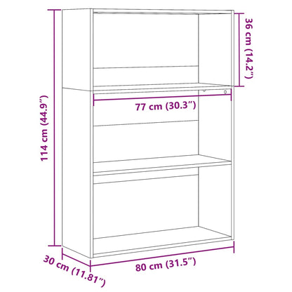 Libreria Bianca 80x30x114 cm in Legno Multistrato