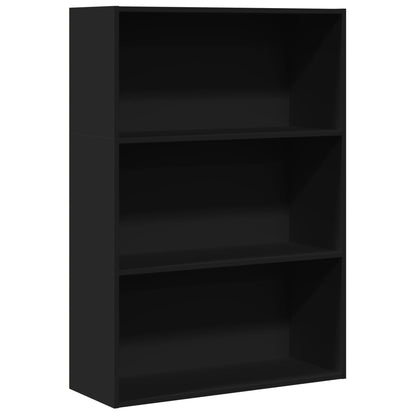 Libreria Nera 80x30x114 cm in Legno Multistrato