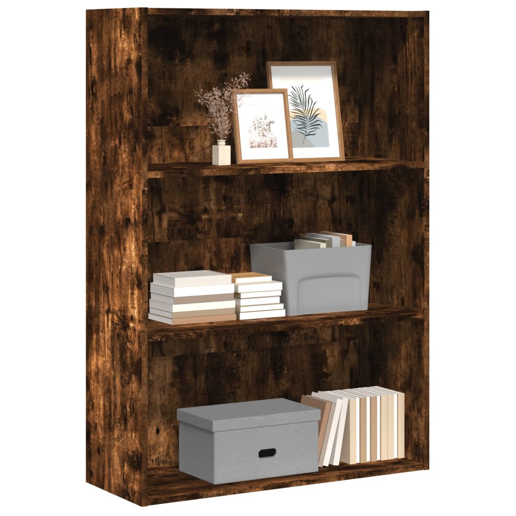 Libreria Rovere Fumo 80x30x114 cm in Legno Multistrato