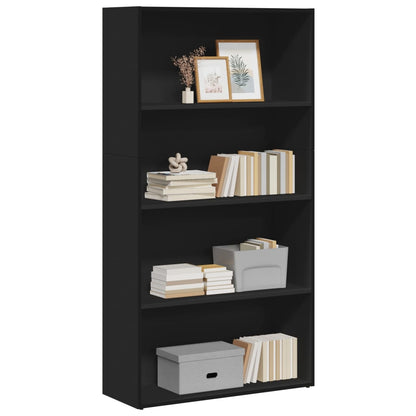 Libreria Nera 80x30x152 cm in Legno Multistrato