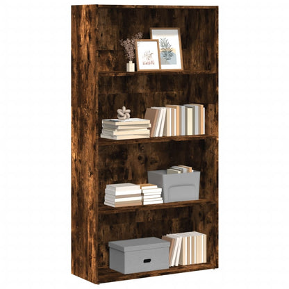 Libreria Rovere Fumo 80x30x152 cm in Legno Multistrato