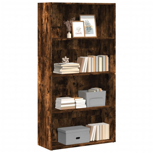 Libreria Rovere Fumo 80x30x152 cm in Legno Multistrato