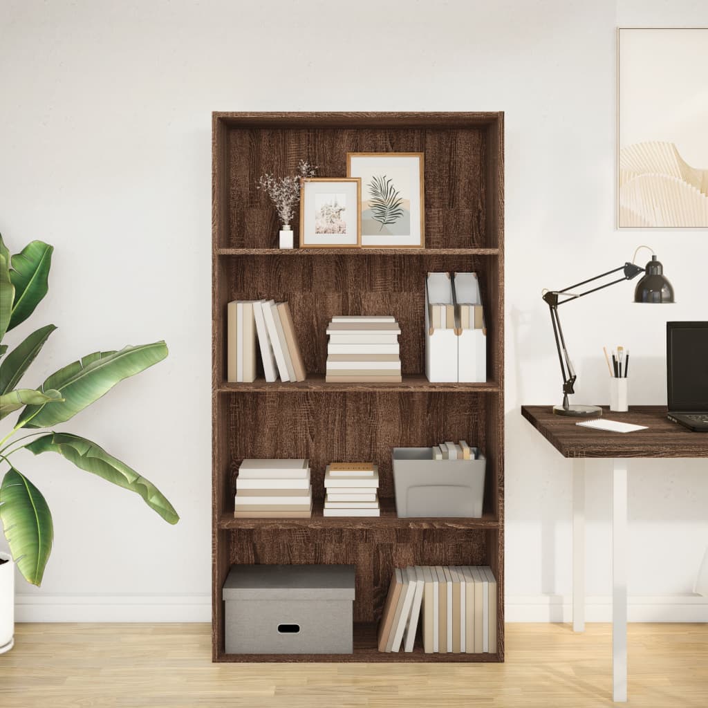 Libreria Rovere Marrone 80x30x152 cm in Legno Multistrato