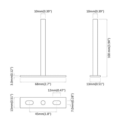 Staffe Mensole Galleggianti 12pz Ø10x100 mm Acciaio al Carbonio | homemem39