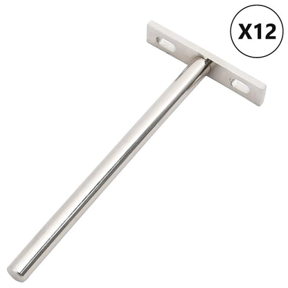 Staffe Mensole Galleggianti 12pz Ø10x150 mm Acciaio al Carbonio | homemem39