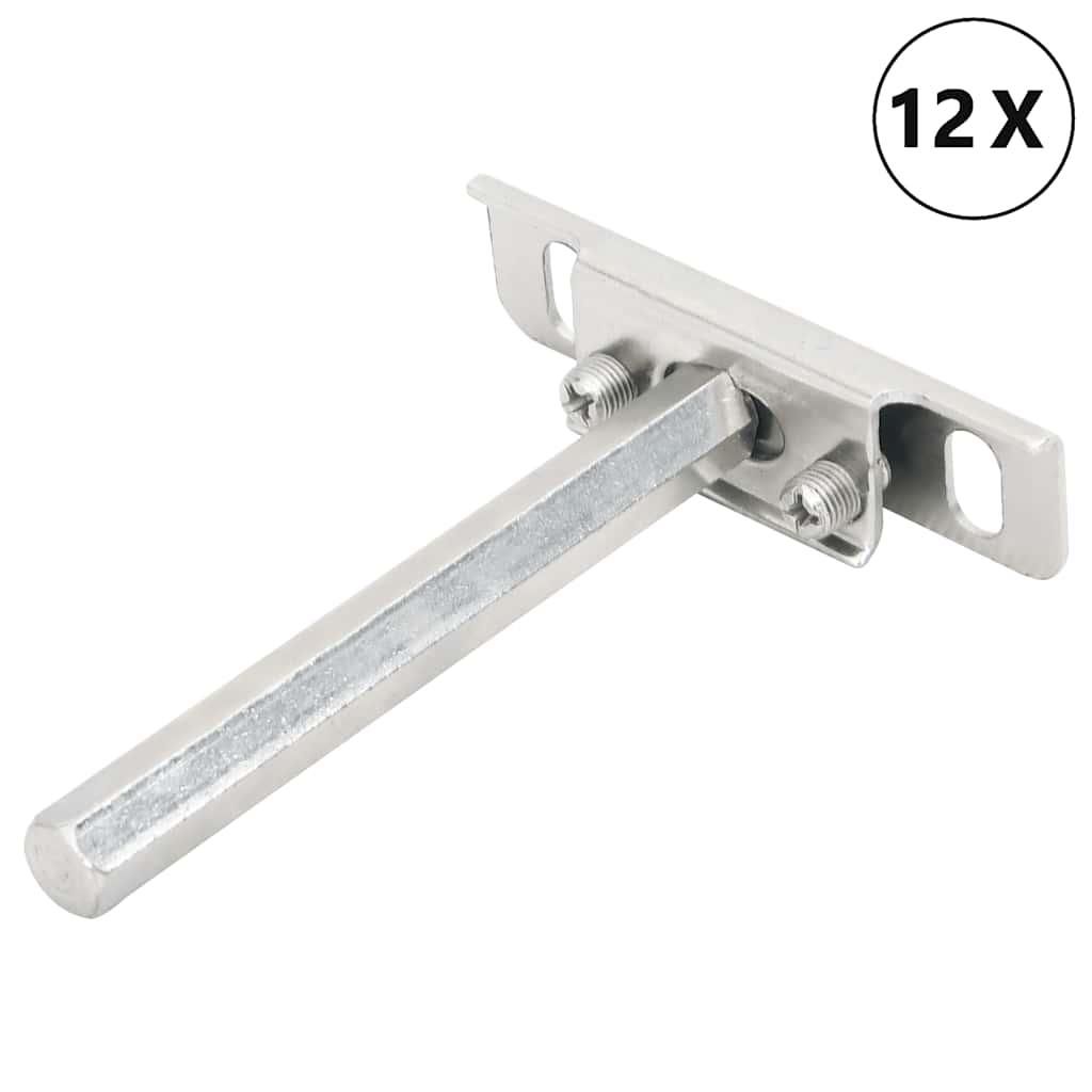 Staffe Mensole Galleggianti 12pz Ø12x100 mm Acciaio al Carbonio