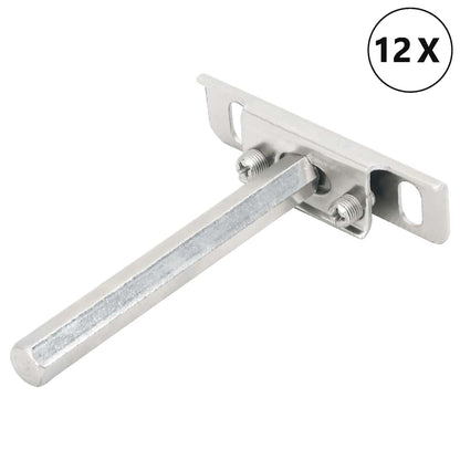 Staffe Mensole Galleggianti 12pz Ø12x100 mm Acciaio al Carbonio