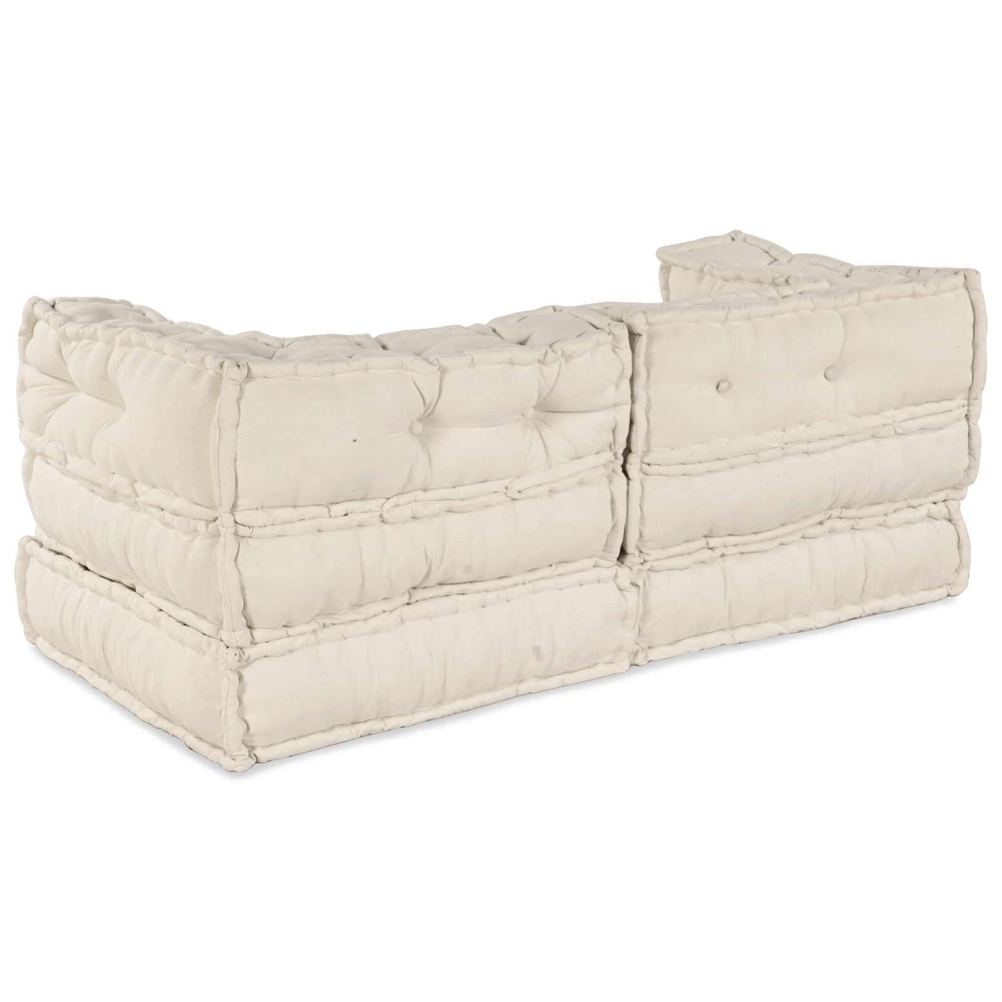 Unità di Divano Modulare 2 pcs Crema 140 x 70 x 56 cm Tessuto