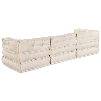 Unità di Divano Modulare 3 pcs Crema Tessuto | homemem39