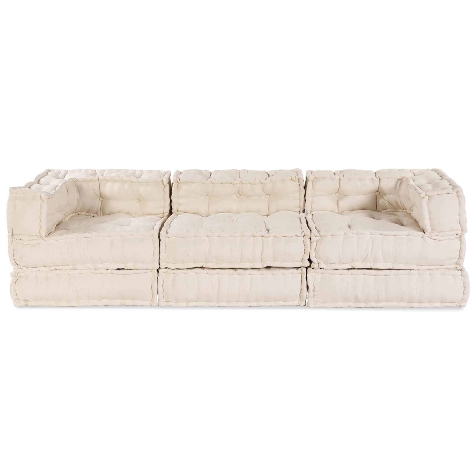 Unità di Divano Modulare 3 pcs Crema Tessuto | homemem39