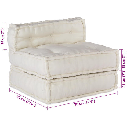 Unità di Divano Modulare 3 pcs Crema Tessuto | homemem39