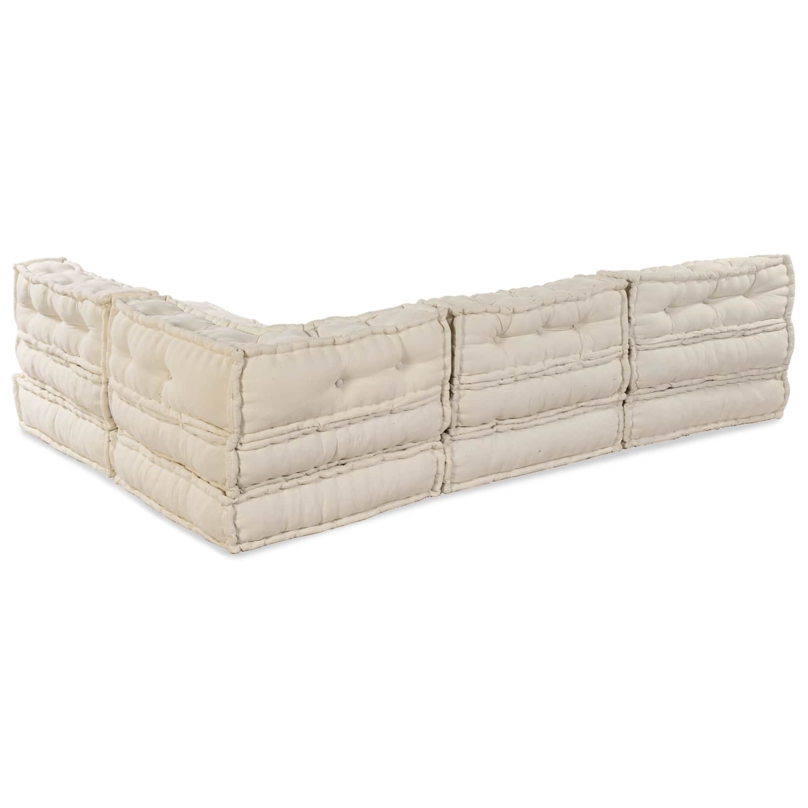 Unità di Divano Modulare 4 pcs Crema Tessuto | homemem39