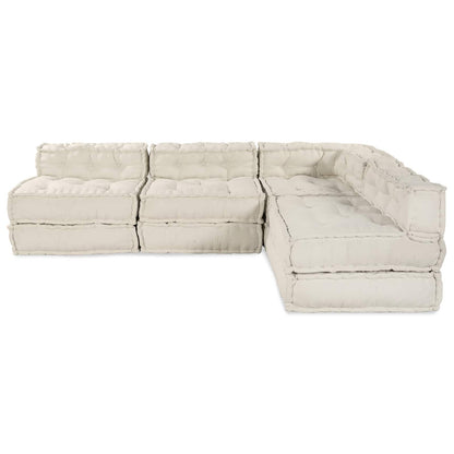 Unità di Divano Modulare 4 pcs Crema Tessuto | homemem39