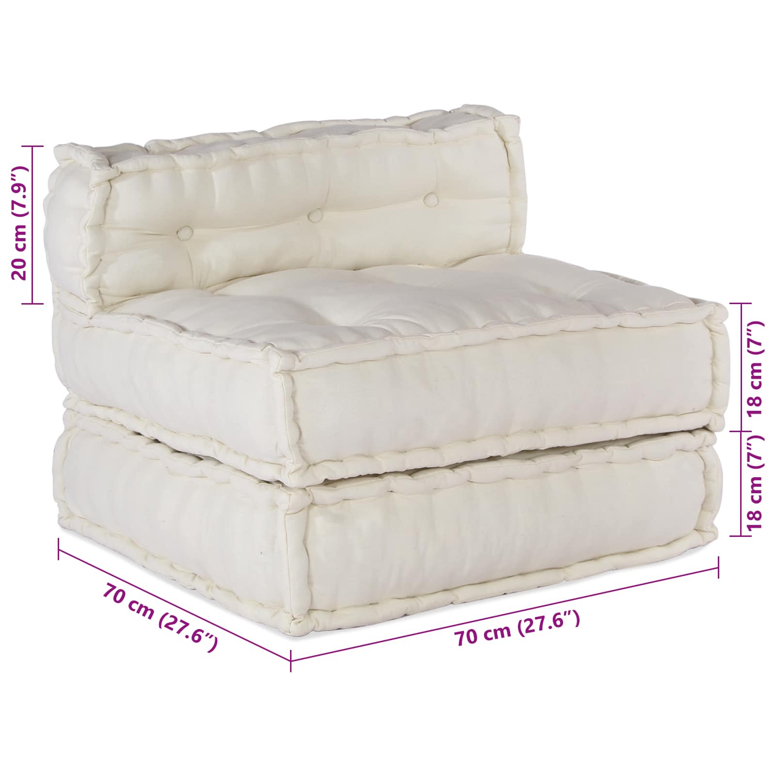 Unità di Divano Modulare 4 pcs Crema Tessuto | homemem39
