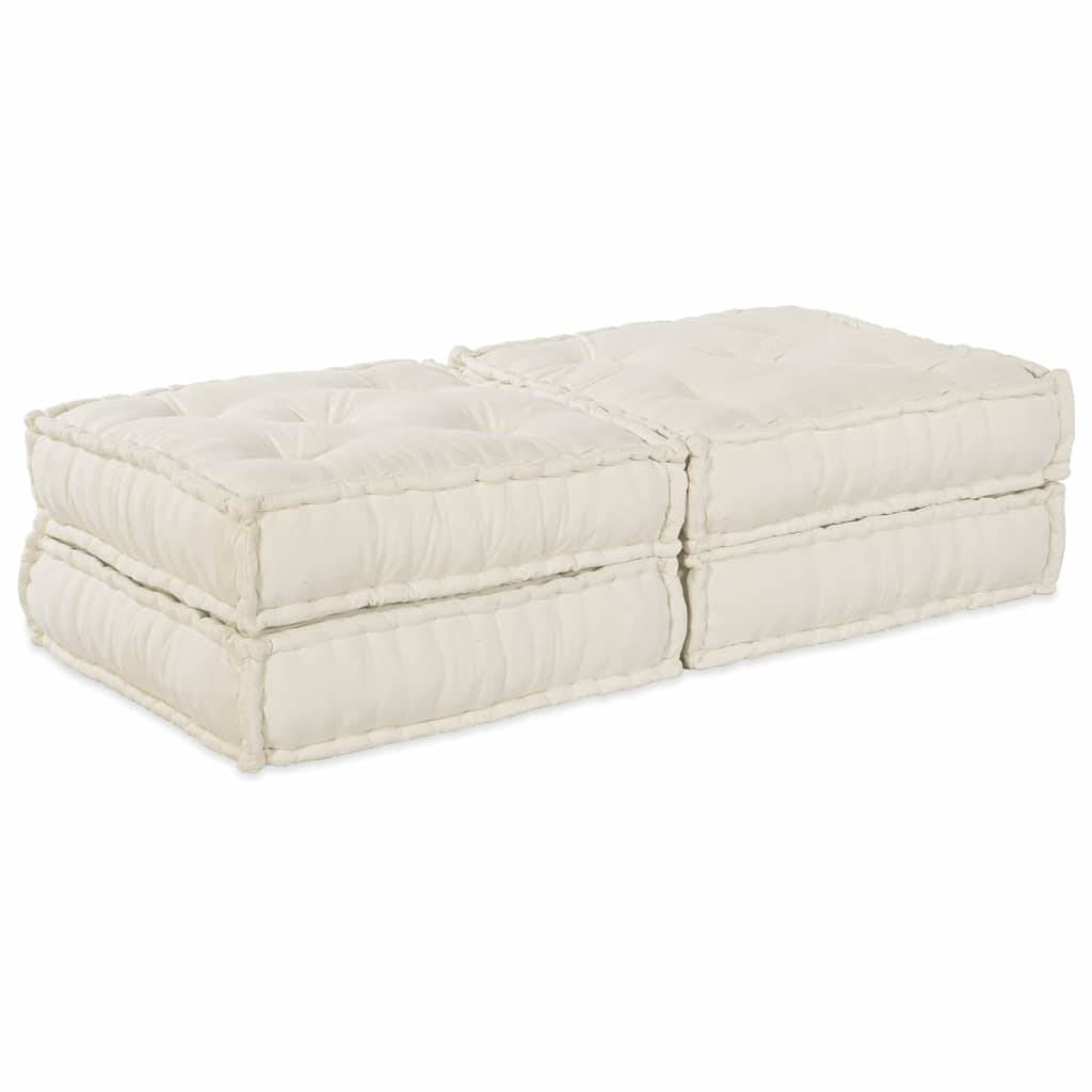 Unità di Divano Modulare 2 pcs Crema 140 x 70 x 36 cm Tessuto | homemem39