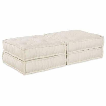Unità di Divano Modulare 2 pcs Crema 140 x 70 x 36 cm Tessuto | homemem39