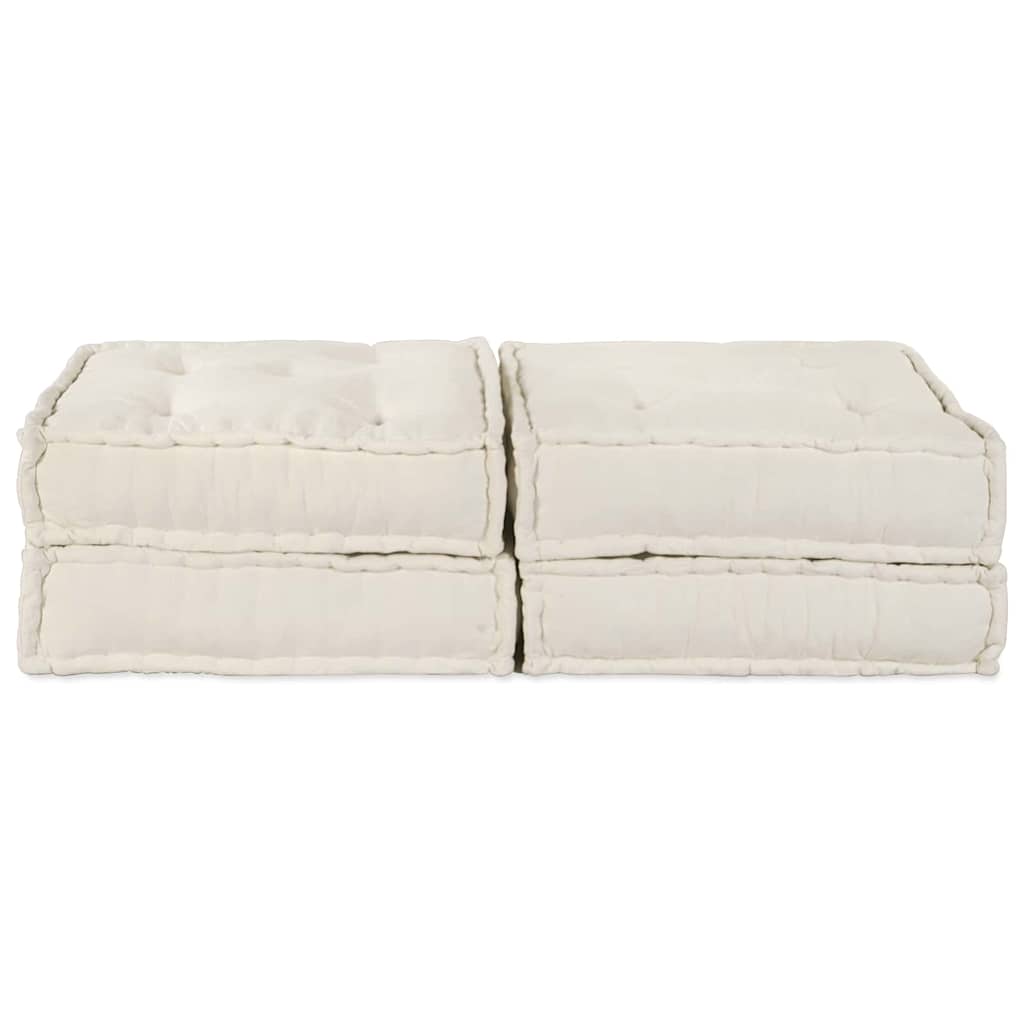 Unità di Divano Modulare 2 pcs Crema 140 x 70 x 36 cm Tessuto