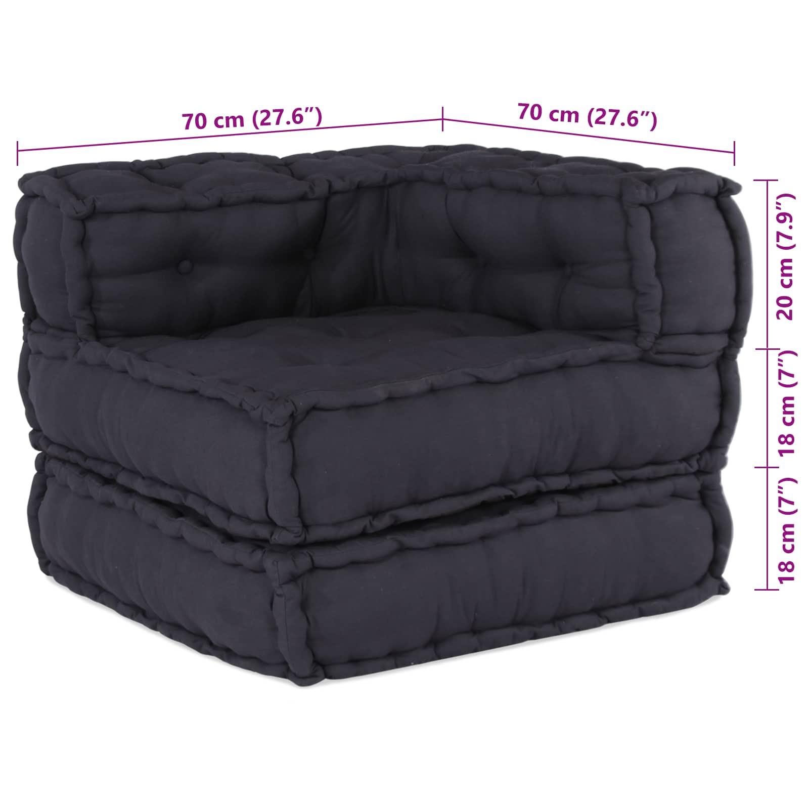 Unità di Divano Modulare 2 pcs Antracite 140 x 70 x 56 cm | homemem39