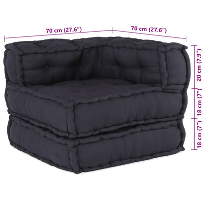 Unità di Divano Modulare 2 pcs Antracite 140 x 70 x 56 cm | homemem39