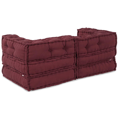 Unità di Divano Modulare 2 pcs Bordeaux 140 x 70 x 56 cm | homemem39