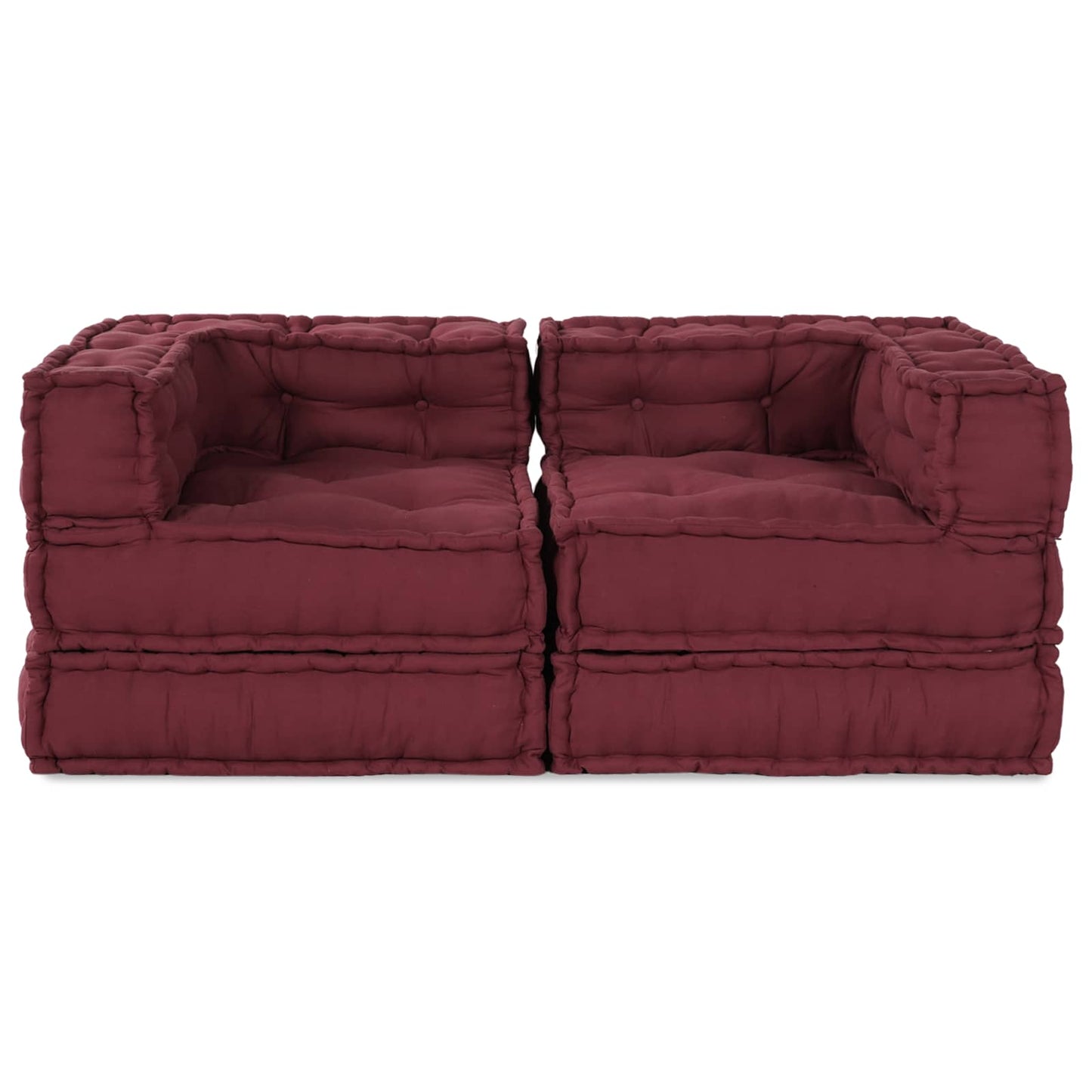 Unità di Divano Modulare 2 pcs Bordeaux 140 x 70 x 56 cm | homemem39
