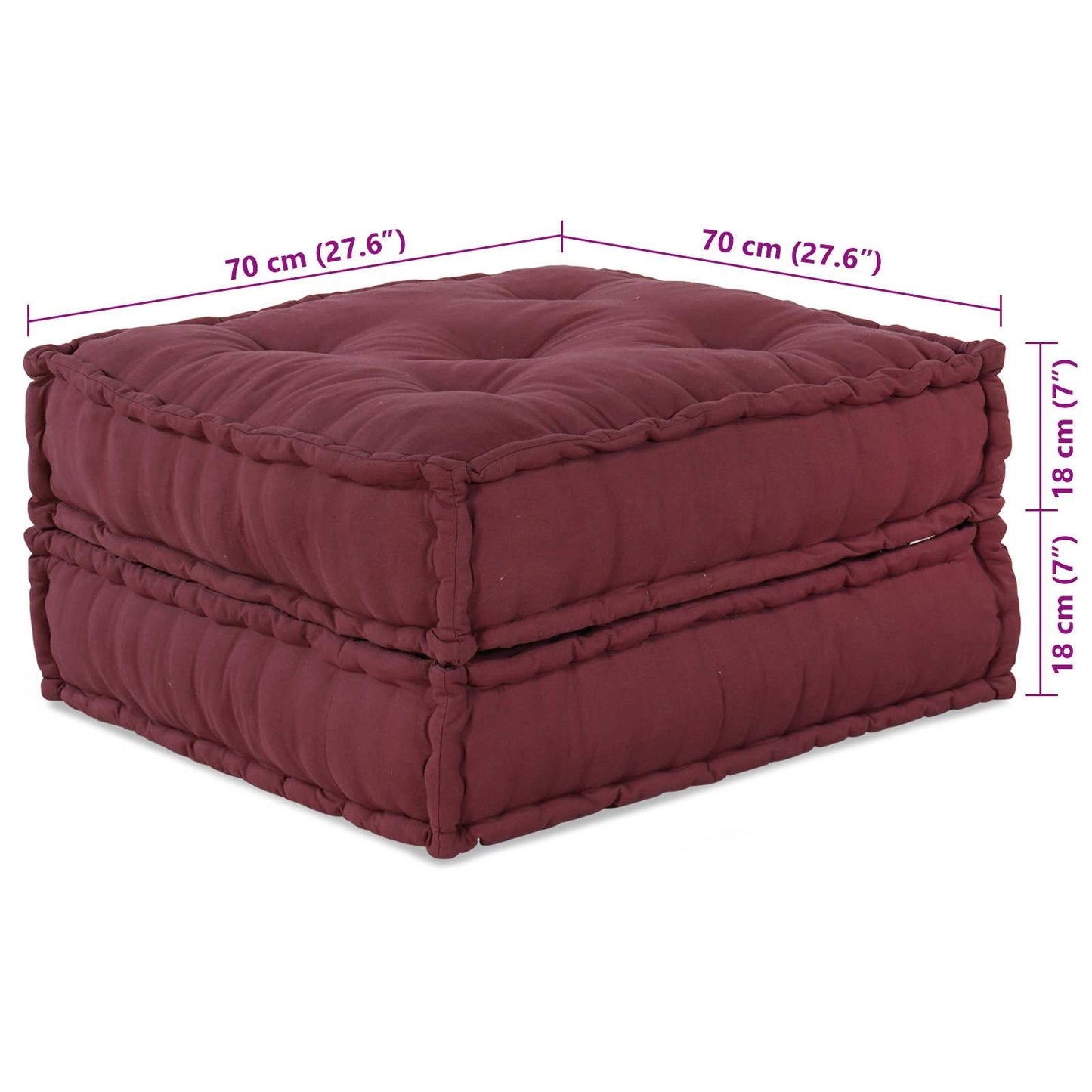 Unità di Divano Modulare 2 pcs Bordeaux 140 x 70 x 36 cm