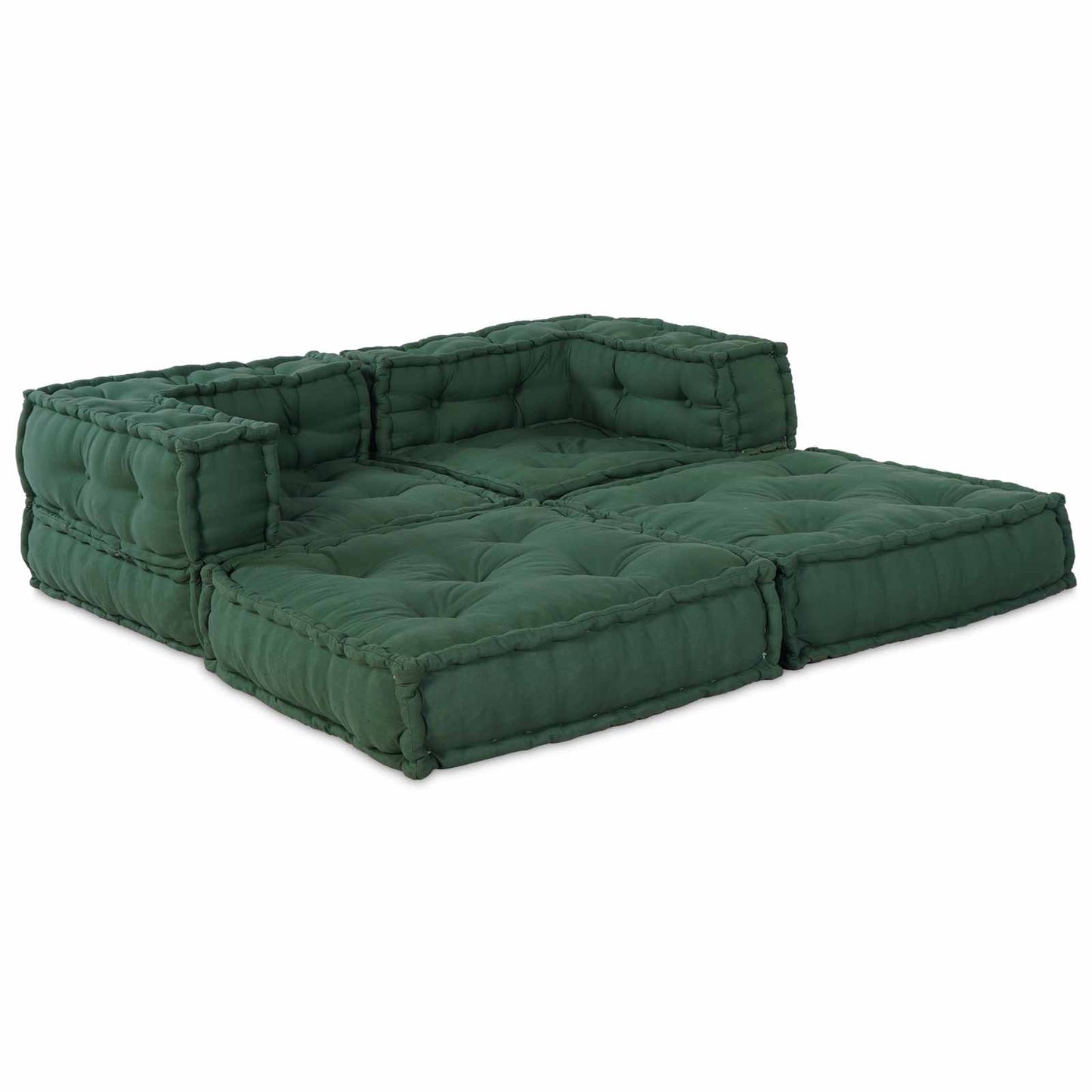 Unità di Divano Modulare 2 pcs Verde 140 x 70 x 56 cm Tessuto | homemem39