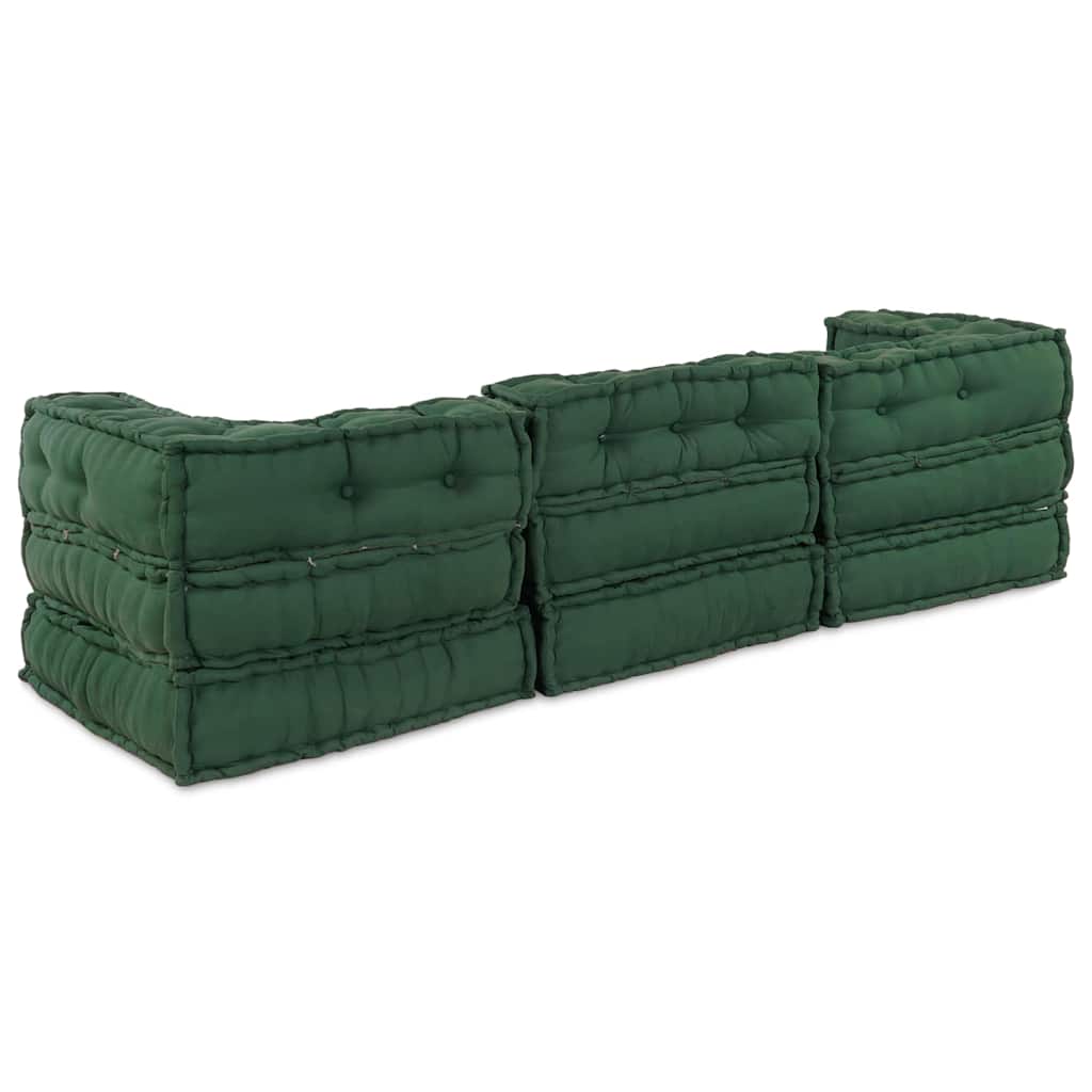 Unità di Divano Modulare 3 pcs Verde Tessuto | homemem39