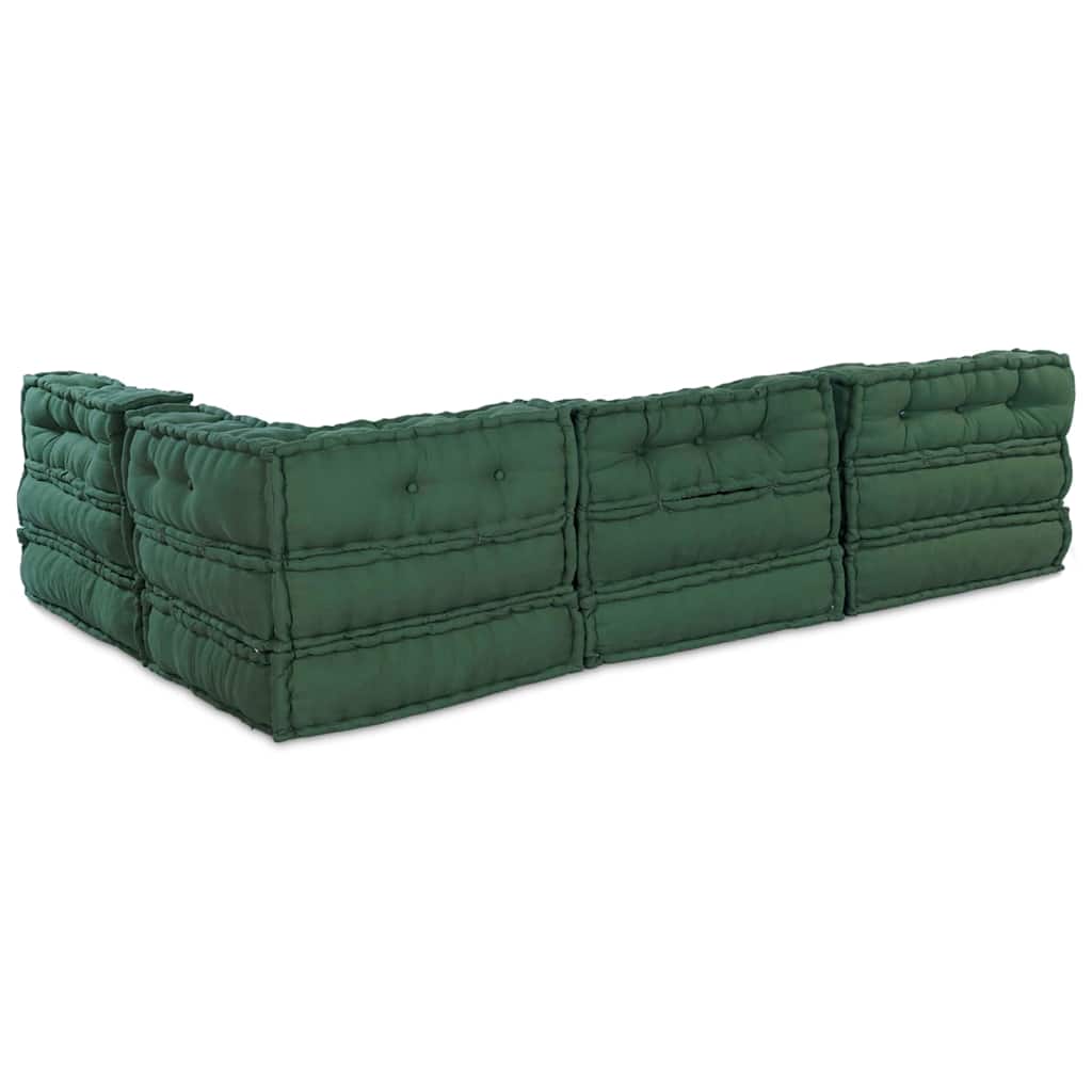 Unità di Divano Modulare 4 pcs Verde Tessuto | homemem39