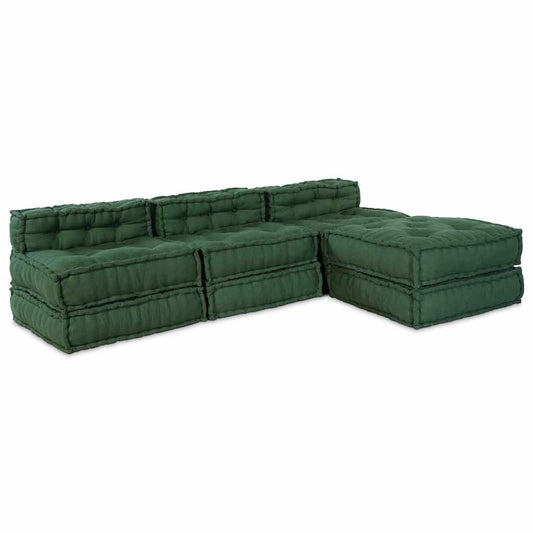 Unità di Divano Modulare 4 pcs Verde Tessuto | homemem39