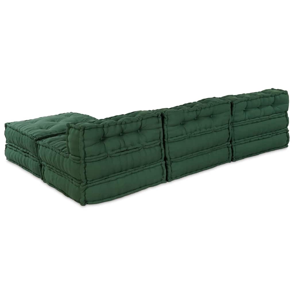Unità di Divano Modulare 4 pcs Verde Tessuto | homemem39