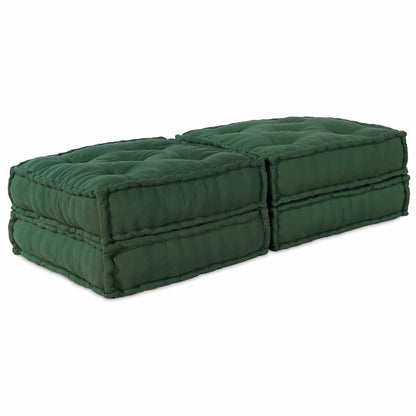 Unità di Divano Modulare 2 pcs Verde 140 x 70 x 36 cm Tessuto | homemem39