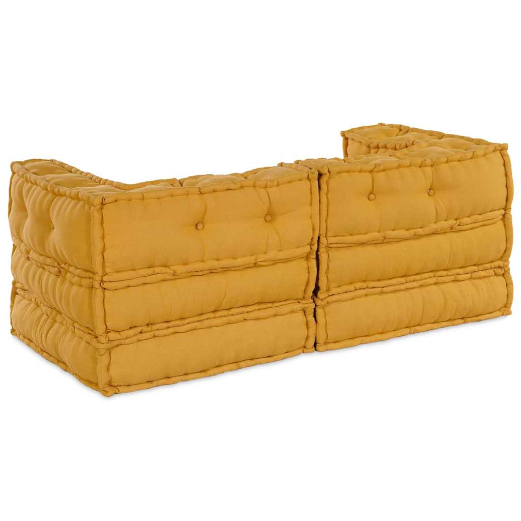 Unità di Divano Modulare 2 pcs Giallo 140 x 70 x 56 cm Tessuto | homemem39