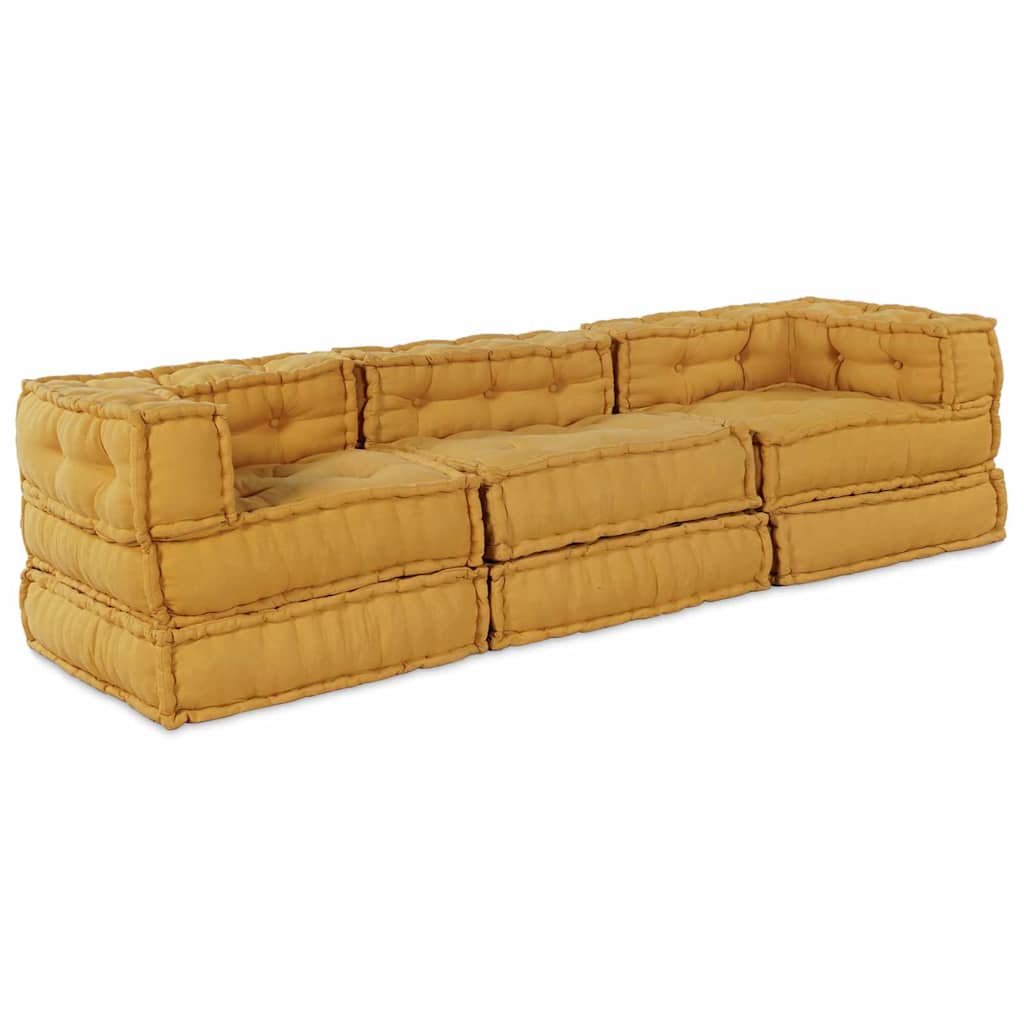 Unità di Divano Modulare 3 pcs Giallo Tessuto | homemem39