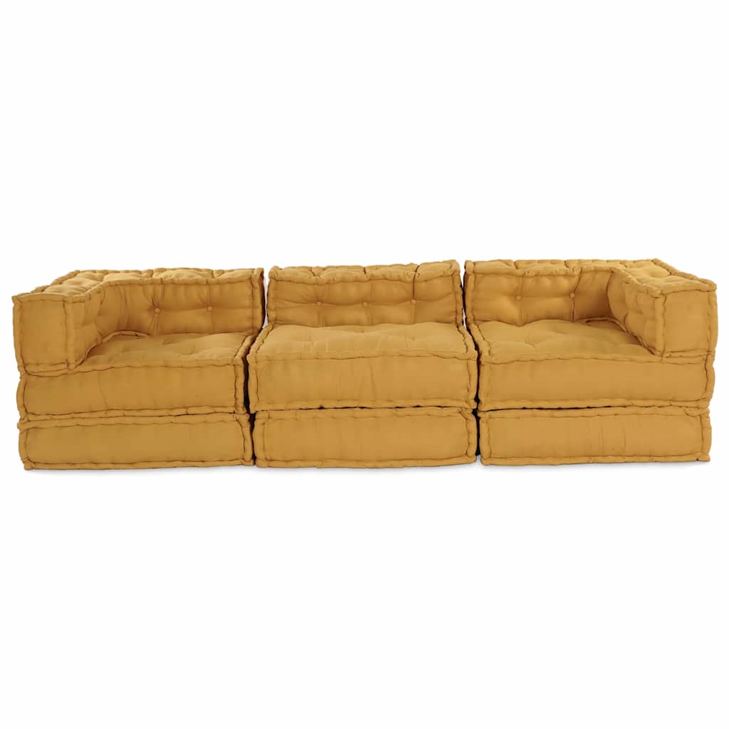 Unità di Divano Modulare 3 pcs Giallo Tessuto | homemem39