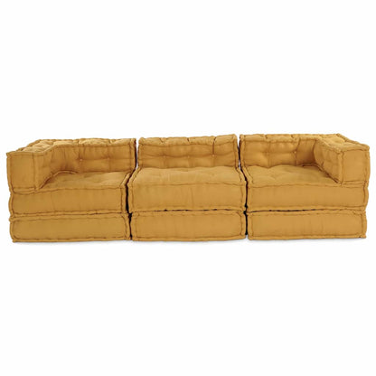 Unità di Divano Modulare 3 pcs Giallo Tessuto | homemem39