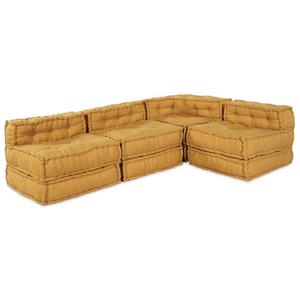 Unità di Divano Modulare 4 pcs Giallo Tessuto | homemem39