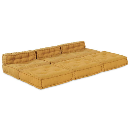 Unità di Divano Modulare 4 pcs Giallo Tessuto
