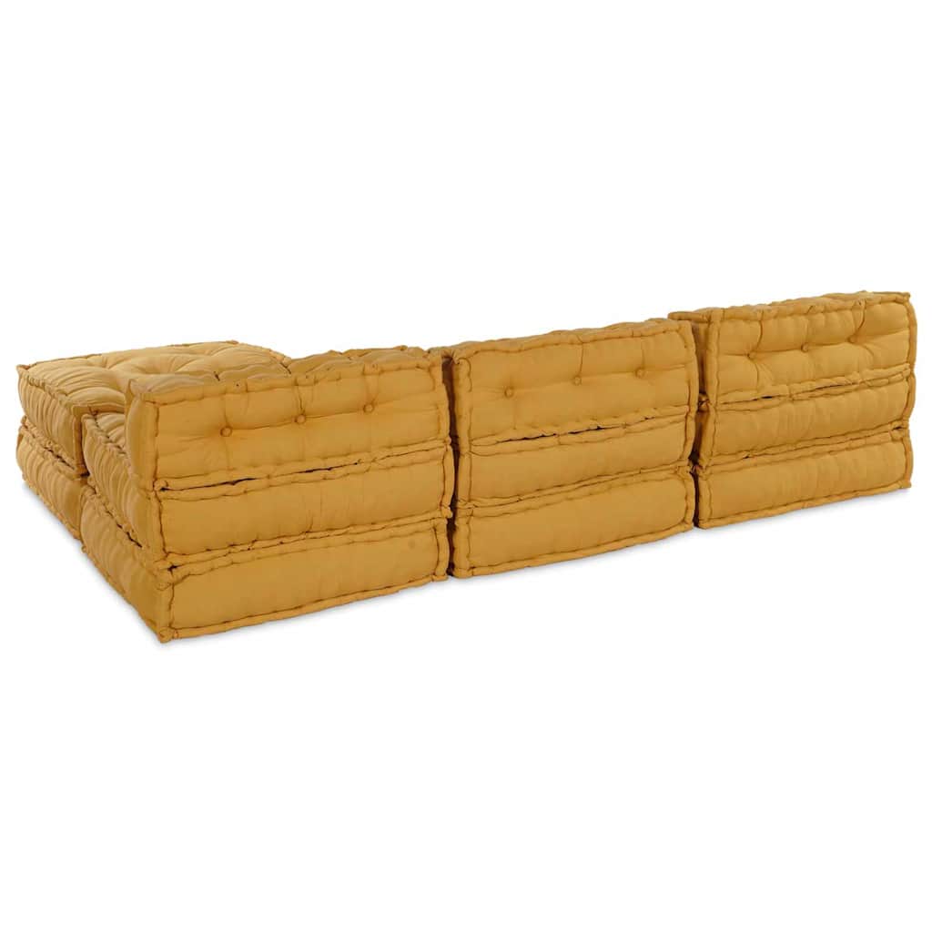 Unità di Divano Modulare 4 pcs Giallo Tessuto | homemem39