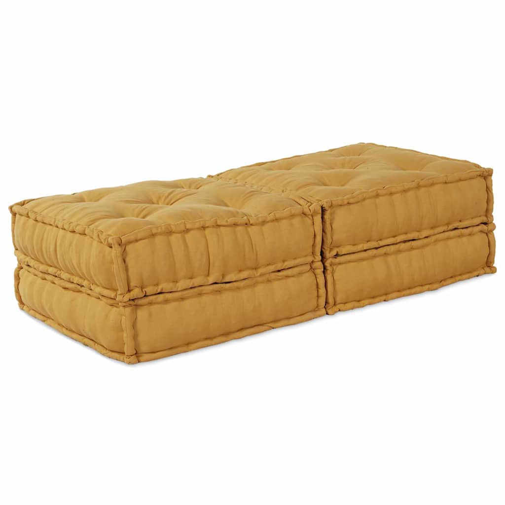 Unità di Divano Modulare 2 pcs Giallo 140 x 70 x 36 cm Tessuto | homemem39