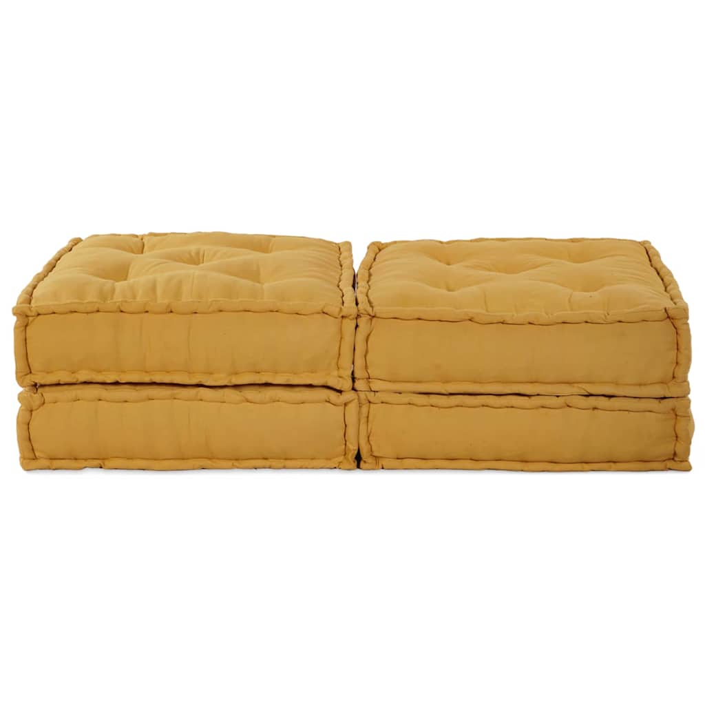 Unità di Divano Modulare 2 pcs Giallo 140 x 70 x 36 cm Tessuto | homemem39